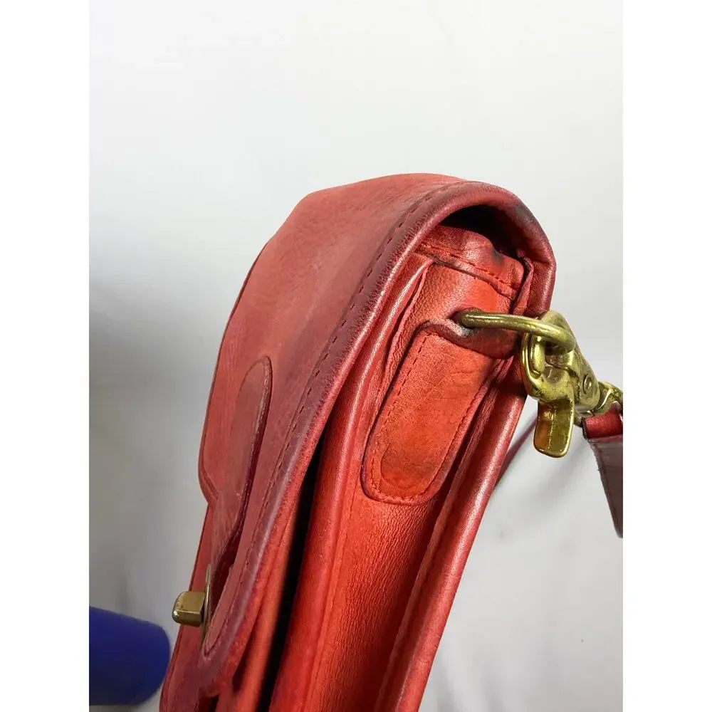 Vintage COACH Red Leather 5120 Small Shoulder Pouch (1983) Rare (no hang tag) - Picture 7 of 14